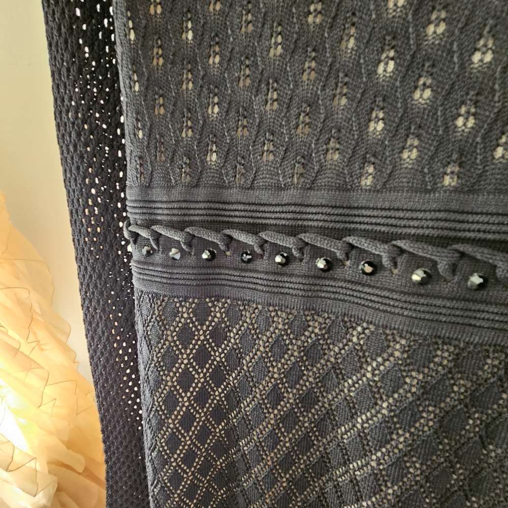 NWOT Venus Crochet Knit Lightly Nude Lined Bodycon Dress - Picture 13 of 14